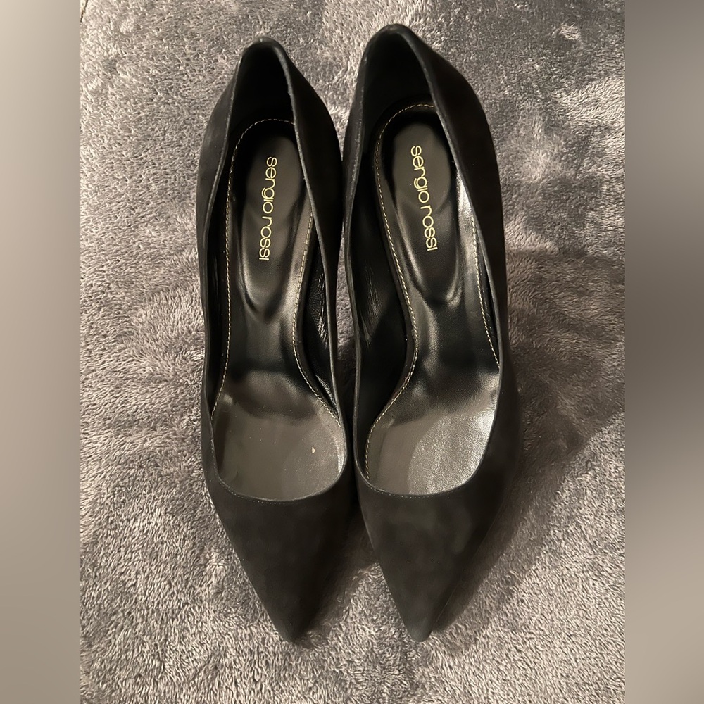 Sergio Rossi Black Suede Heels
